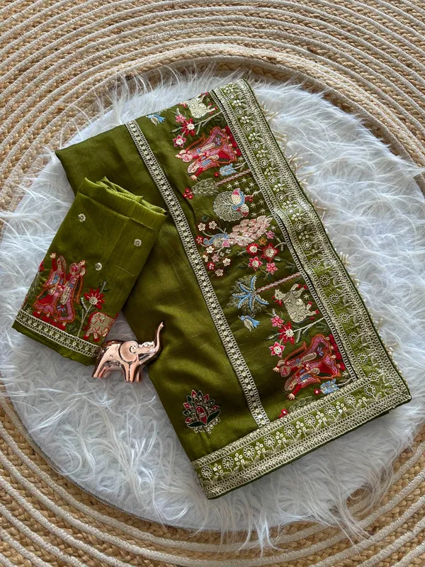 Mehendi_Vichitra_Silk_Saree_For_Women