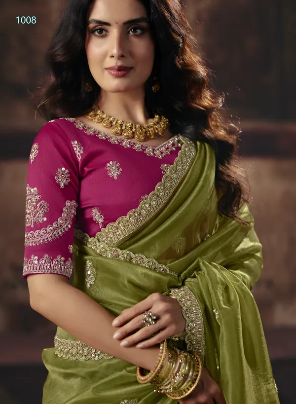 Mehendi_Tissue_Organza_Saree_For_Women
