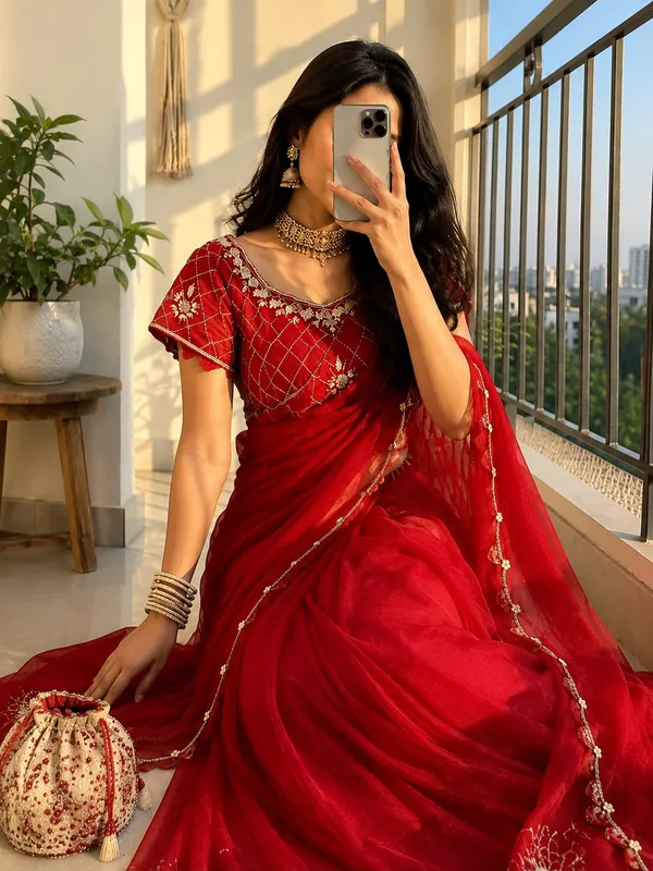 Red_Soft_Crunchy_Silk_Saree_For_Women