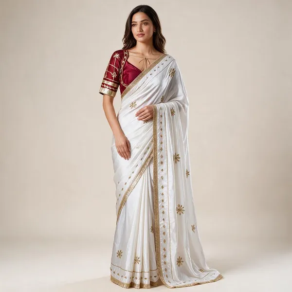 White_Crepe_Silk_Saree_For_Women