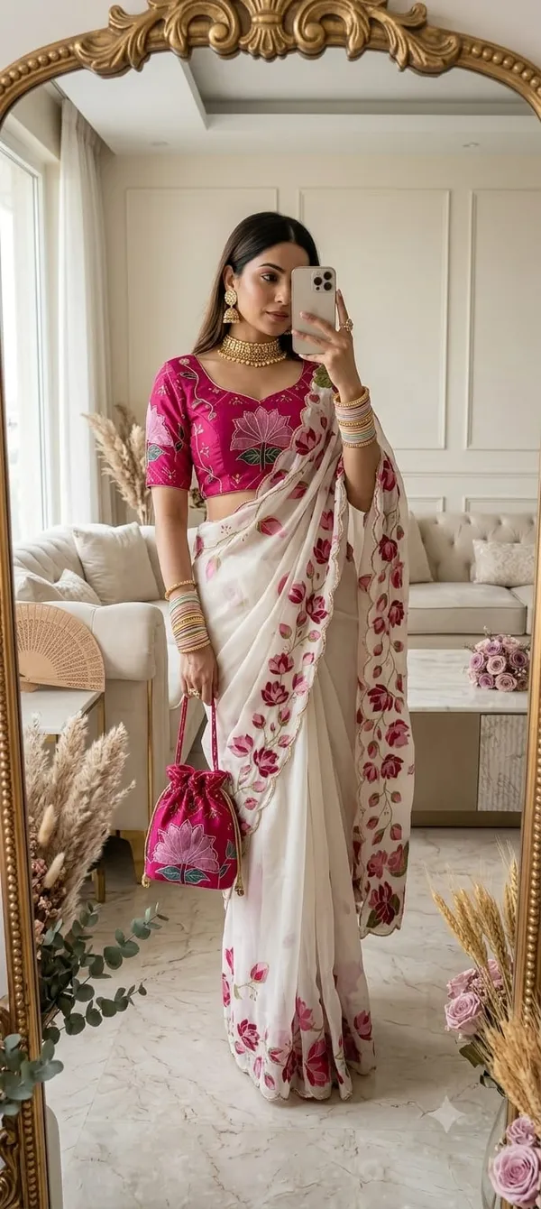 White_Taby_Silk_Saree_For_Women