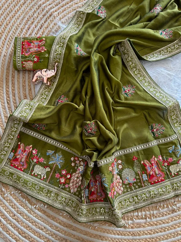 Mehendi_Vichitra_Silk_Saree_For_Women
