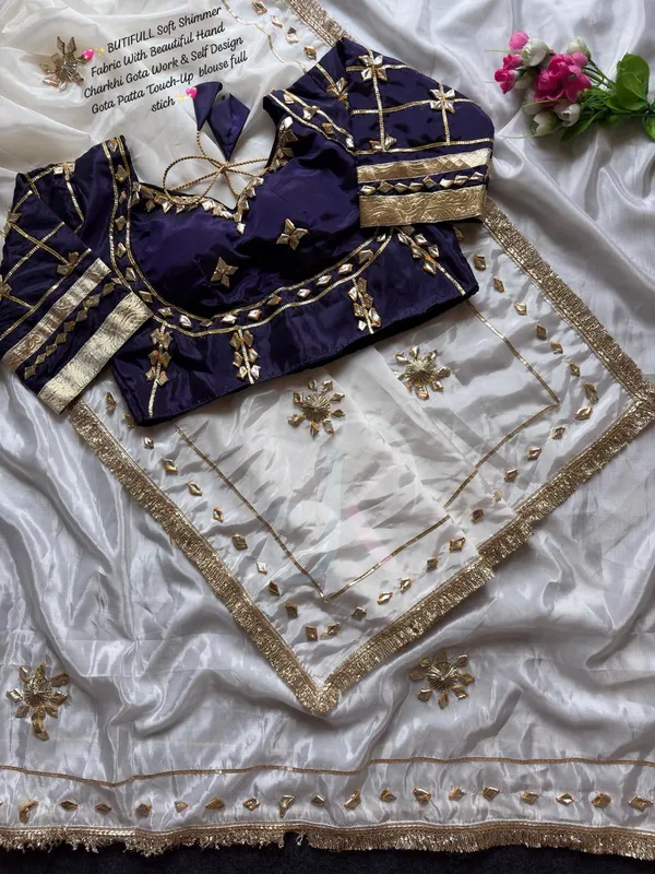 White_Crepe_Silk_Saree_For_Women