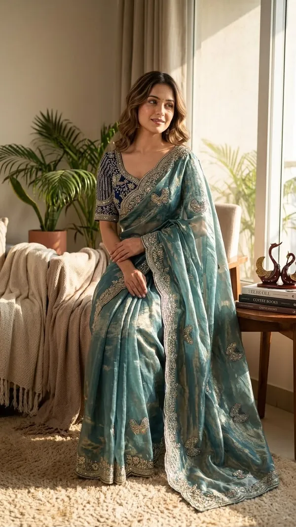 Sky_Blue_Soft_Satin_Saree_For_Women