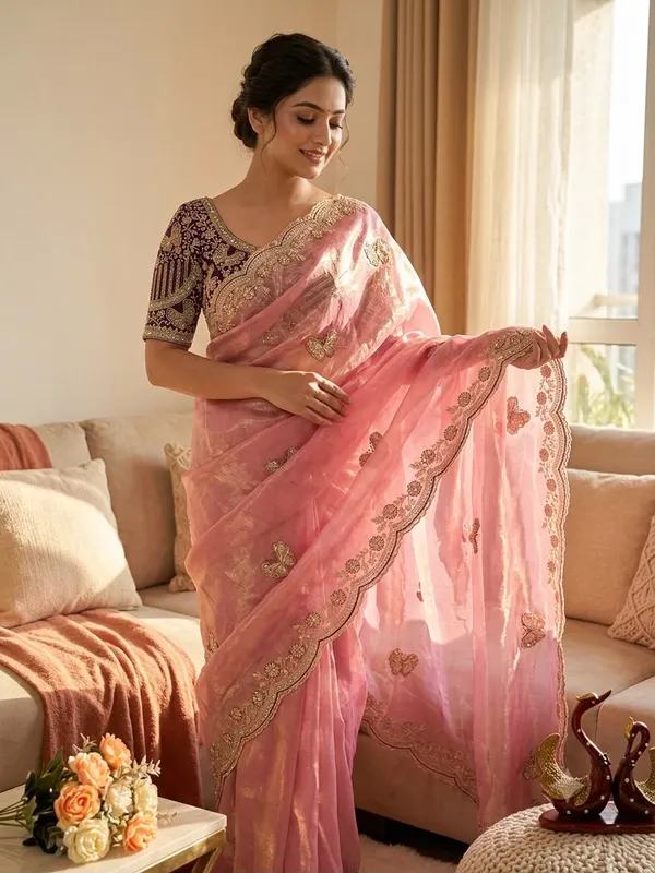 Baby_Pink_Satin_Saree_For_Women