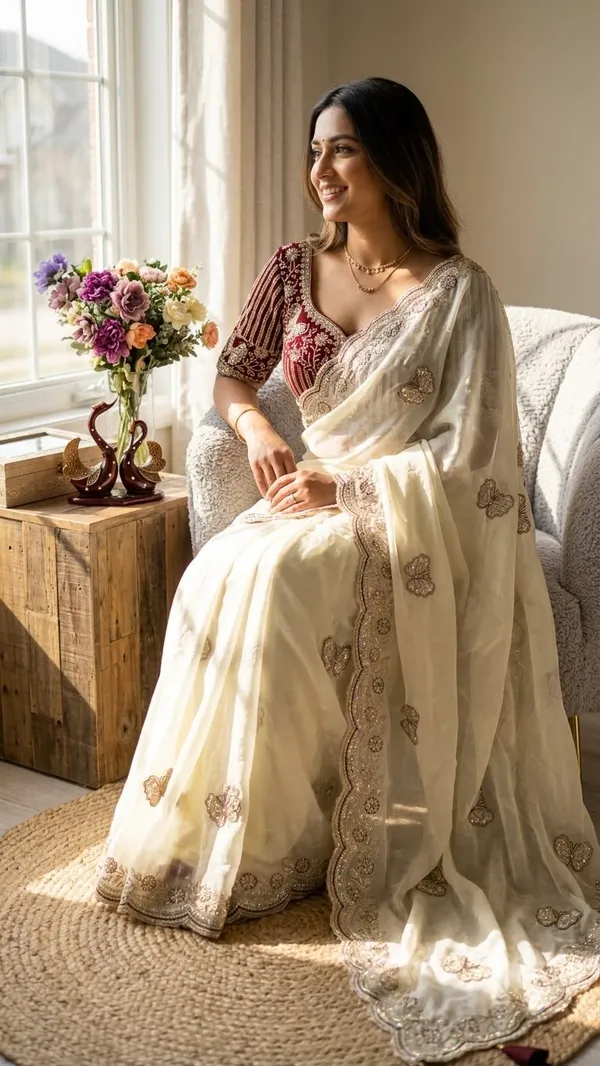 Off_White_Satin_Saree_For_Women