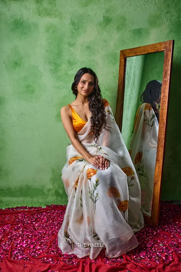 White_And_Yellow_Tabby_Organza_Saree_For_Women
