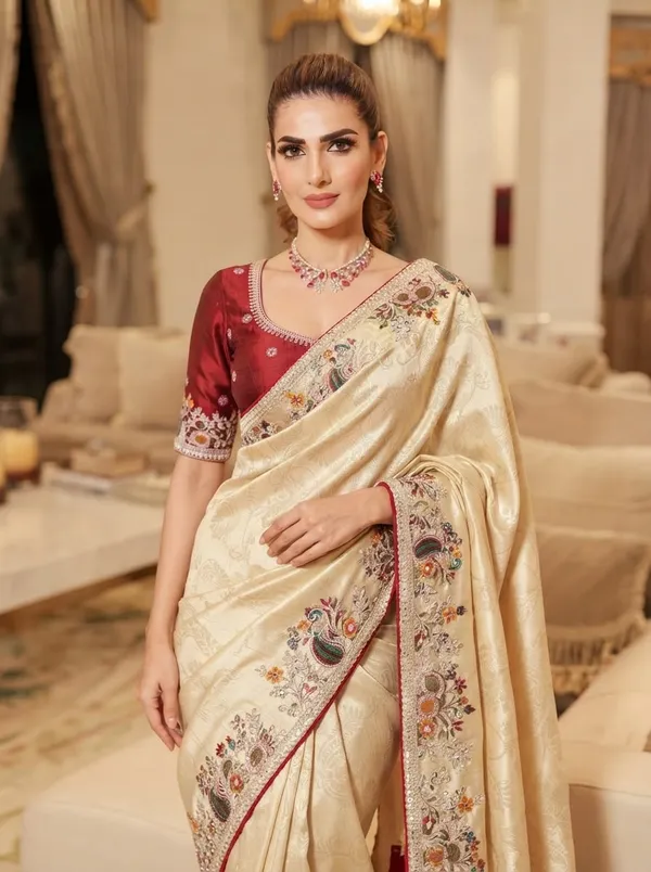 Off_White_And_Maroon_Soft_Pure_Kanjivaram_Silk_Saree_For_Women