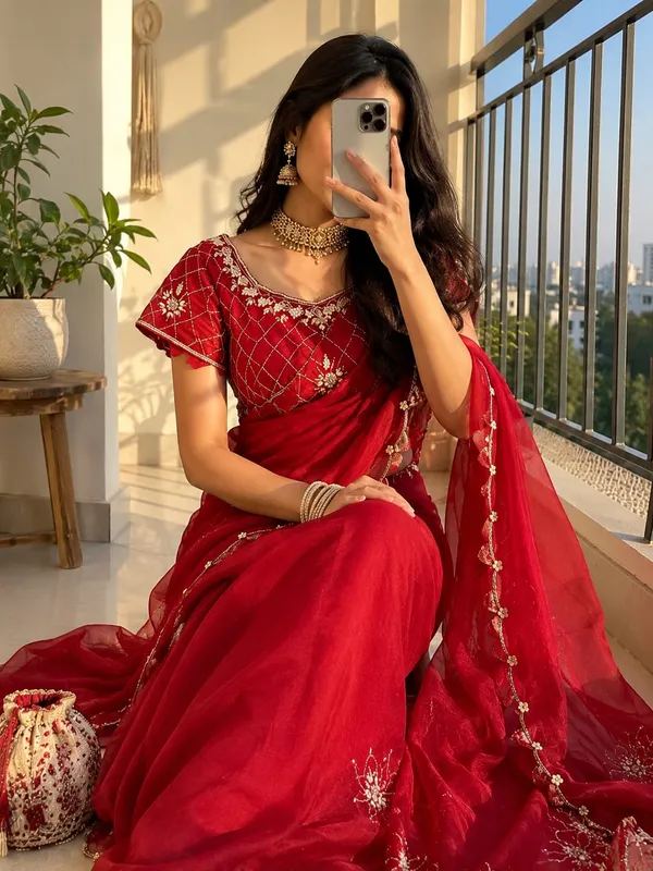 Red_Soft_Crunchy_Silk_Saree_For_Women