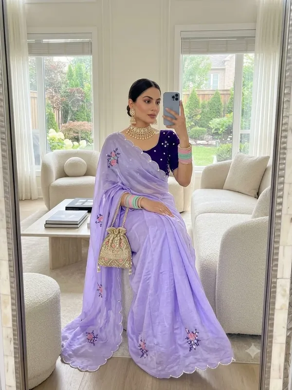 Purple_Chinnon_Saree_For_Women