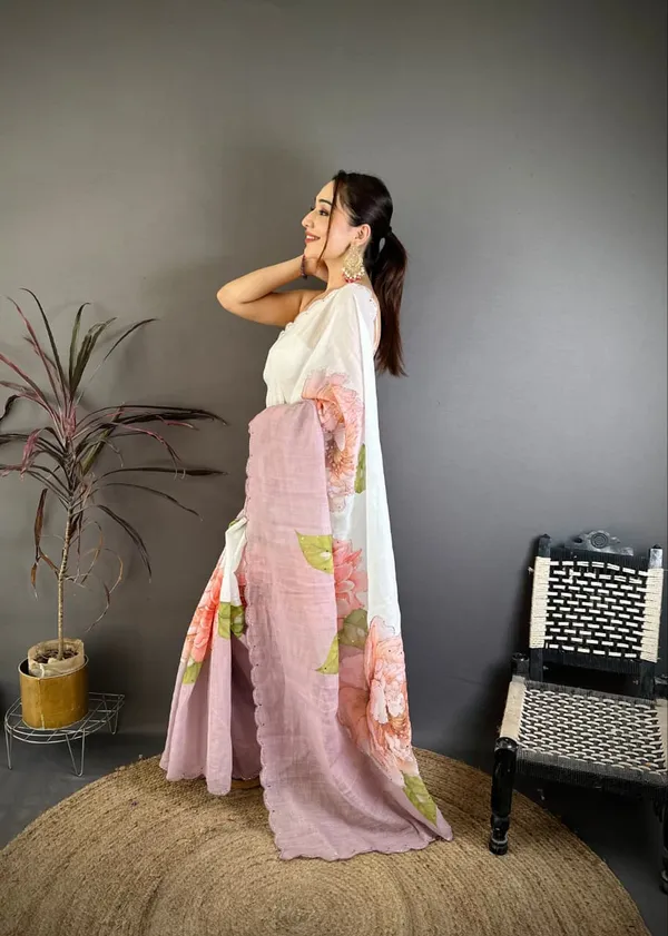 White_Linen_Saree_For_Women