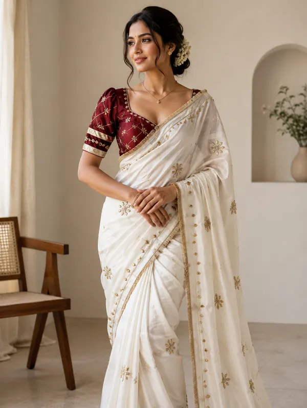 White_Crepe_Silk_Saree_For_Women
