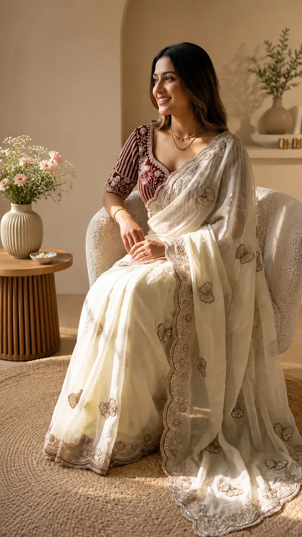 Off_White_Satin_Saree_For_Women