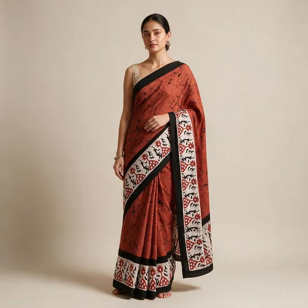 Maroon_Mulmul_Cotton_Saree_For_Women