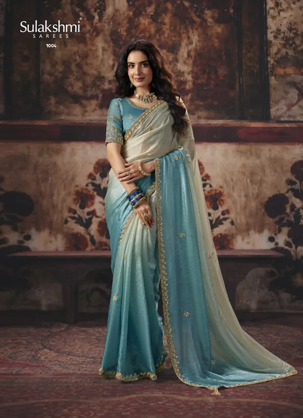 Sky_Blue_Tissue_Organza_Saree_For_Women