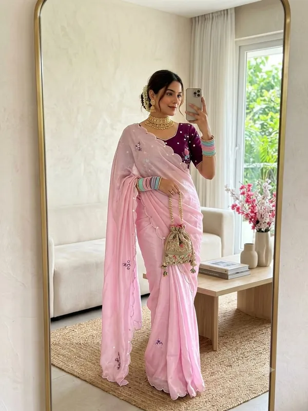 Baby_Pink_Chiffon_Saree_For_Women