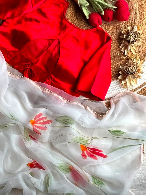 White_Georgette_Saree_For_Women
