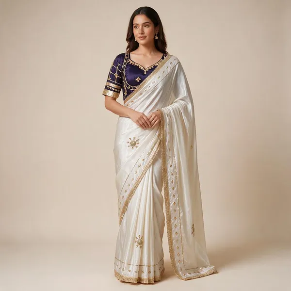 White_Crepe_Silk_Saree_For_Women