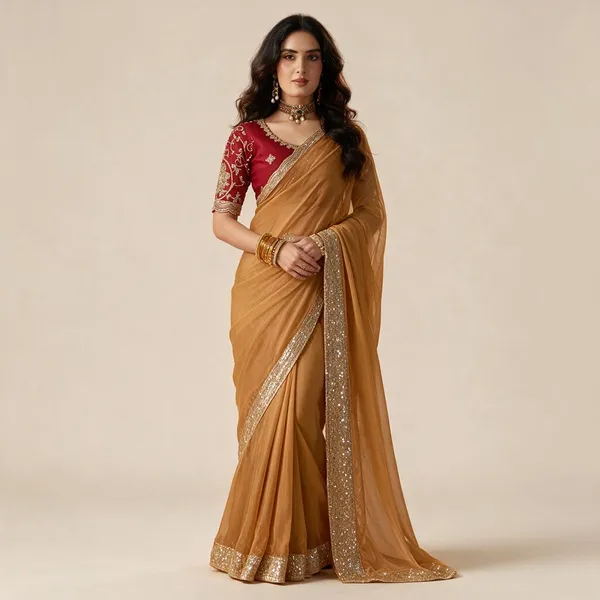 Orange_Tissue_Organza_Saree_For_Women