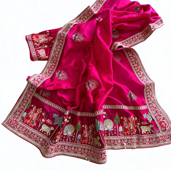 Pink_Vichitra_Silk_Saree_For_Women
