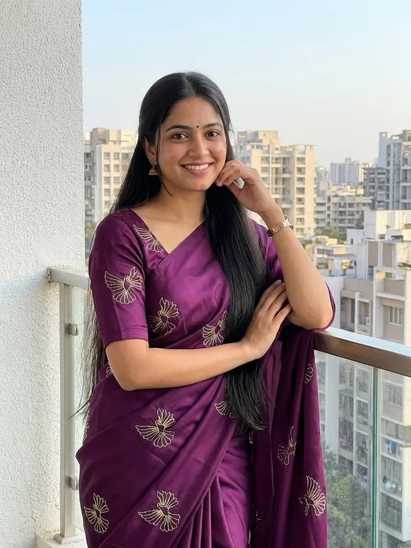 Premium_Rangoli_Fabric_Saree_with_Hand_Bead_Bird_Motifs_and_Matching_Blouse_Piece