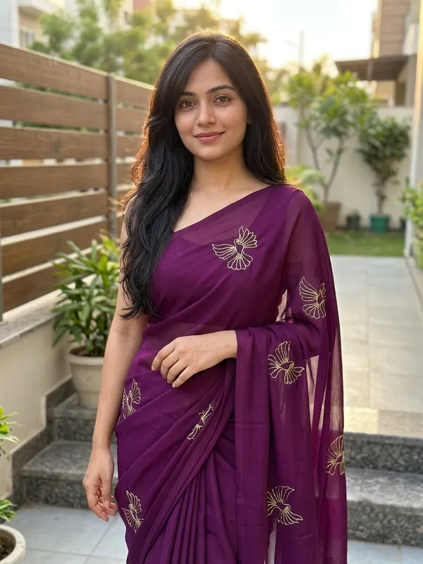 Premium_Rangoli_Fabric_Saree_with_Hand_Bead_Bird_Motifs_and_Matching_Blouse_Piece