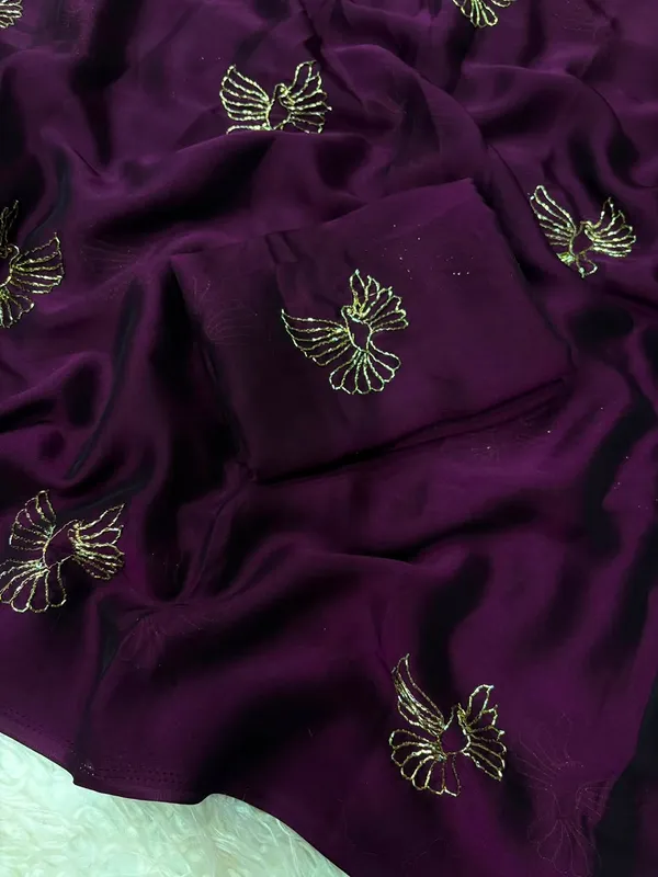 Premium_Rangoli_Fabric_Saree_with_Hand_Bead_Bird_Motifs_and_Matching_Blouse_Piece