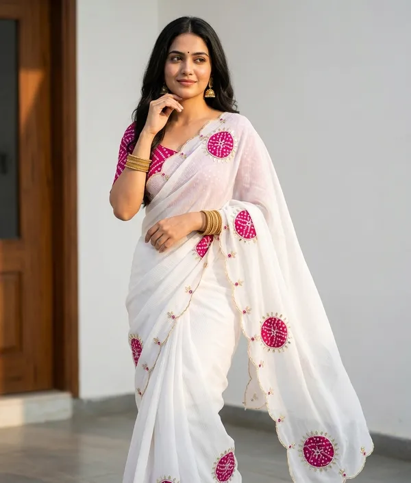 Pure_Crush_Georgette_Chiffon_Saree_with_Elegant_Handcrafted_Zardozi_Butta_Work_&_Premium_Khatli_Border