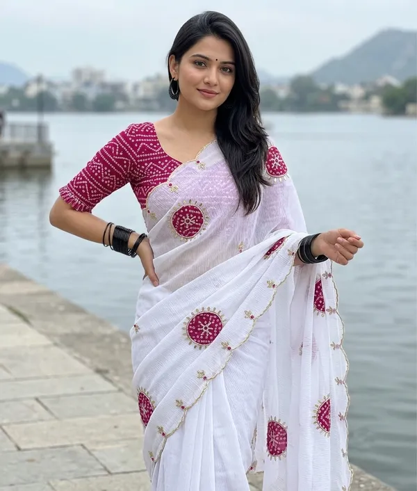Pure_Crush_Georgette_Chiffon_Saree_with_Elegant_Handcrafted_Zardozi_Butta_Work_&_Premium_Khatli_Border