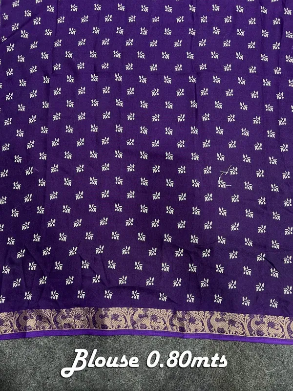 Floral_Print,_Printed,_Temple_Border_Bandhani_Viscose_Rayon_Saree_(Purple)