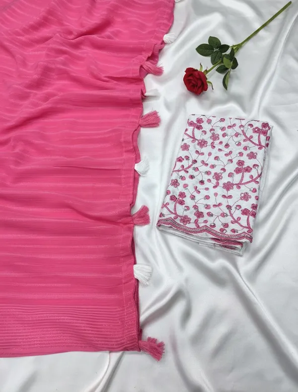 Embellished,_Solid/Plain,_Striped_Daily_Wear_Chiffon_Saree_(Pink)