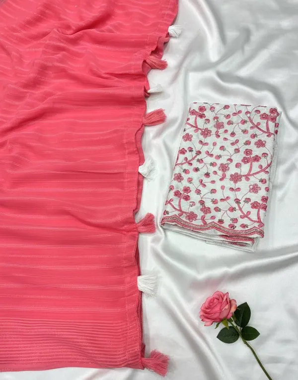 Embellished,_Solid/Plain,_Striped_Daily_Wear_Chiffon_Saree_(Pink)