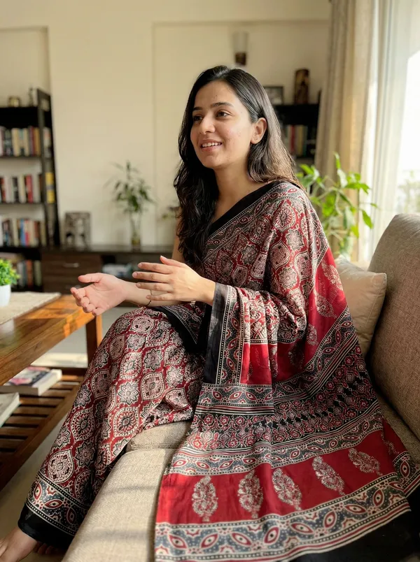 Geometric_Print,_Printed,_Blocked_Printed_Assam_Silk_Crepe_Saree_(Red)