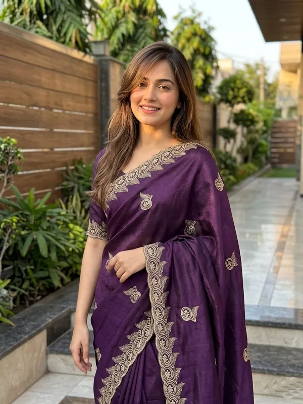 Embellished,_Embroidered,_Striped,_Woven_Bollywood_Chiffon_Saree_(Purple)