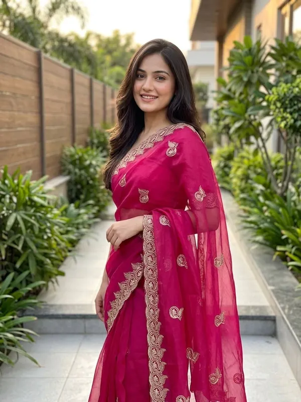 Embellished,_Embroidered,_Striped,_Woven_Bollywood_Chiffon_Saree_(Pink)