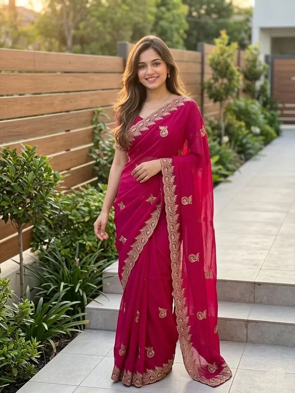 Embellished,_Embroidered,_Striped,_Woven_Bollywood_Chiffon_Saree_(Pink)
