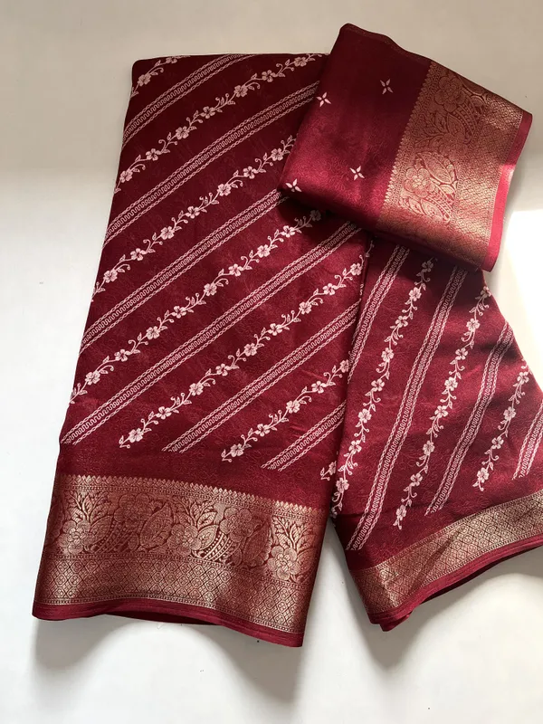 Geometric_Print_Mysore_Art_Silk_Saree_(Maroon)