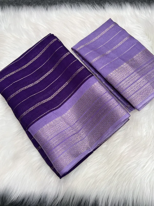 Striped_Mysore_Silk_Blend_Saree_(Purple)
