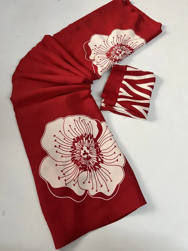 Floral_Print,_Printed_Daily_Wear_Crepe_Saree_(Red)