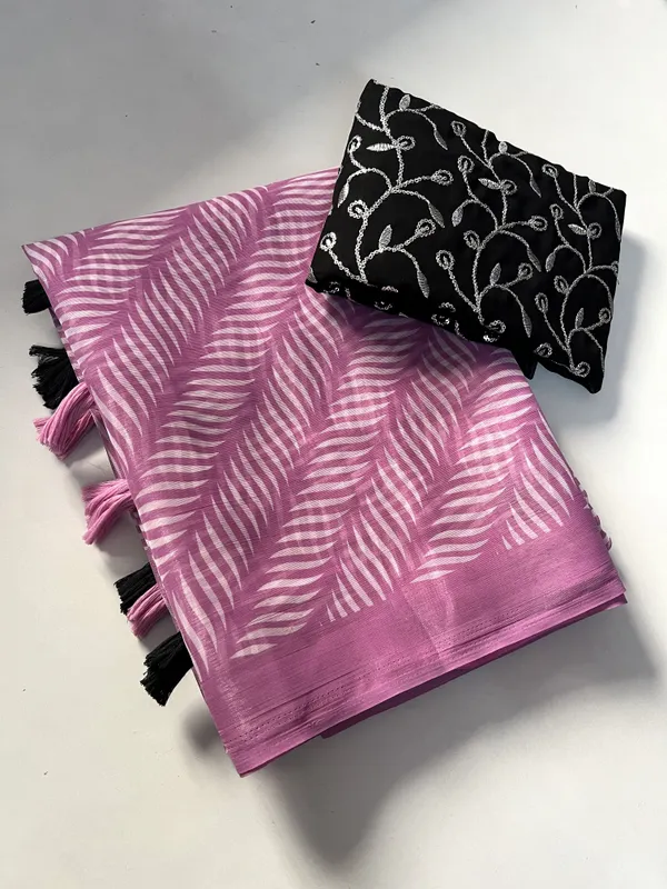 Geometric_Print_Daily_Wear_Chiffon_Saree_(Pink)