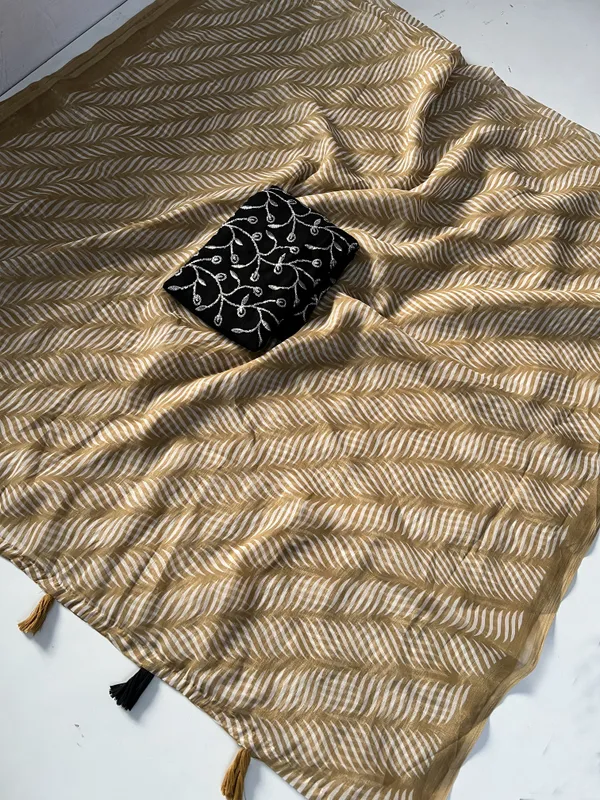 Geometric_Print_Daily_Wear_Chiffon_Saree_(Yellow)