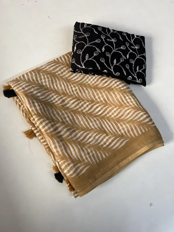 Geometric_Print_Daily_Wear_Chiffon_Saree_(Yellow)