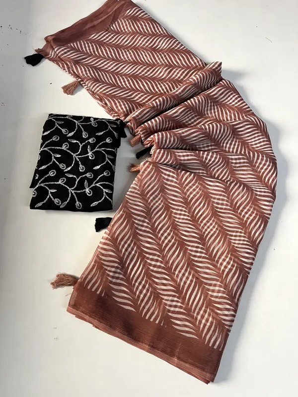 Geometric_Print_Daily_Wear_Chiffon_Saree_(Red)