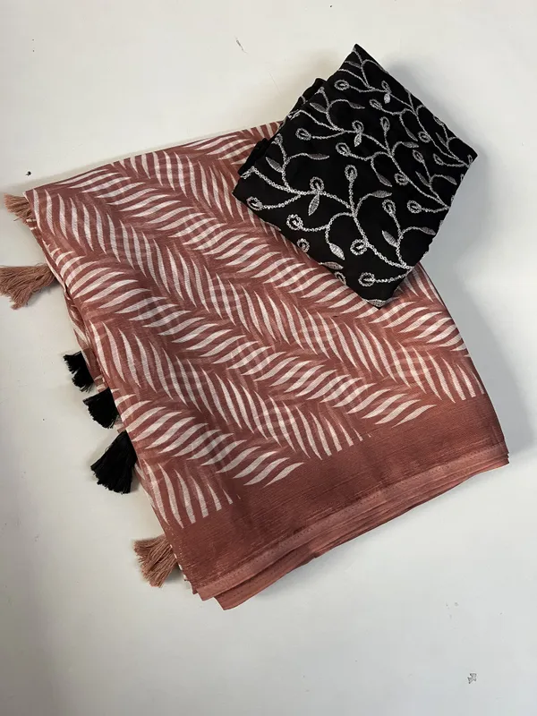 Geometric_Print_Daily_Wear_Chiffon_Saree_(Red)