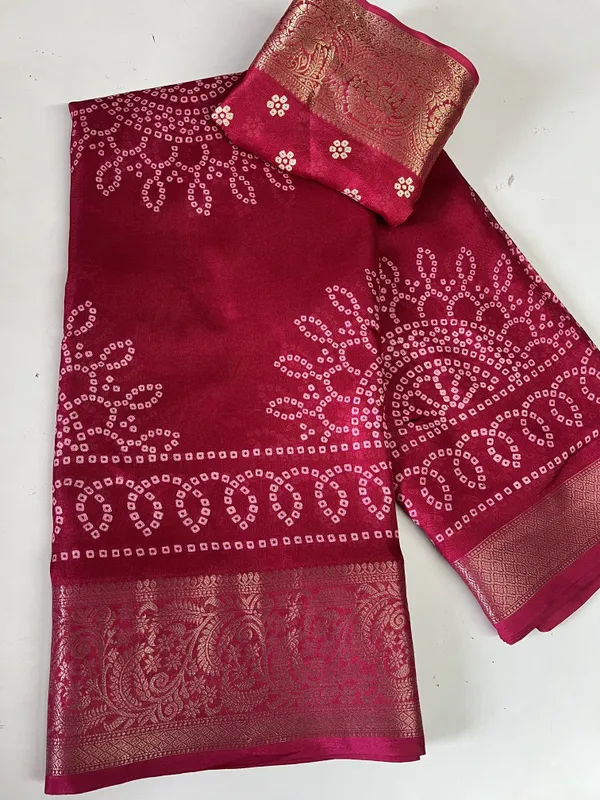 Woven_Bandhani_Art_Silk,_Silk_Blend_Saree_(Red)