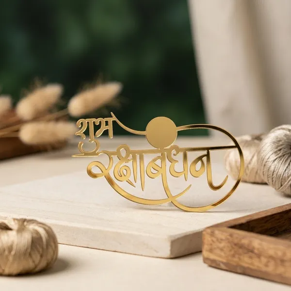 Golden_Acrylic_Shubh_Rakshabandhan_Calligraphy_Cutout_Decor
