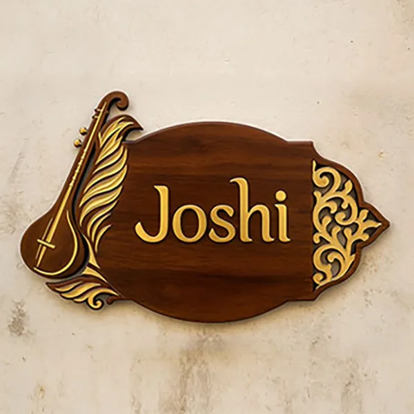 Polished_Wood_Veena_Motif_Golden_Acrylic_Name_Plate