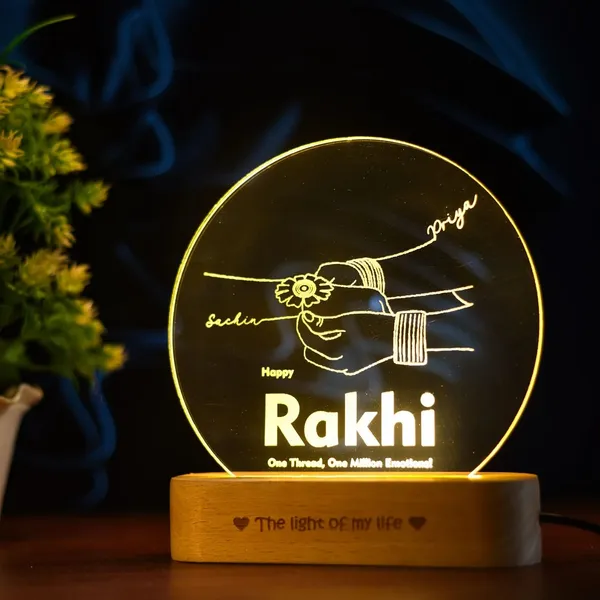 Acrylic_Engraved_Rakhi_Design_LED_Night_Lamp_Wooden_Base