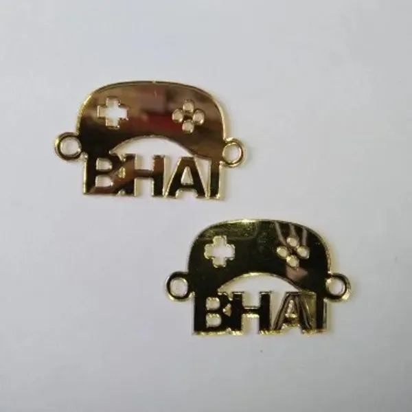 Gold_Metal_Bhai_Charm_Loop_Connector_Rakhi_Making_Pair