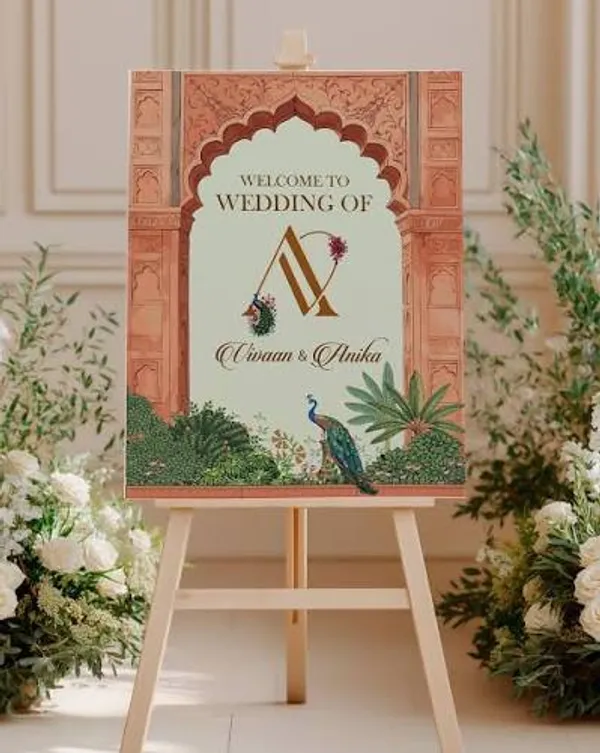 Personalized_Wedding_Welcome_Sign_Board_With_Easel_Stand